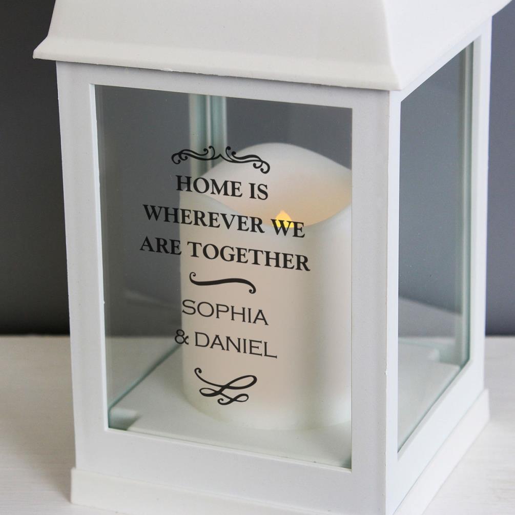 Personalised Antique Scroll White Lantern Extra Image 1
